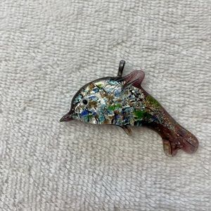 Glass dolphin pendant